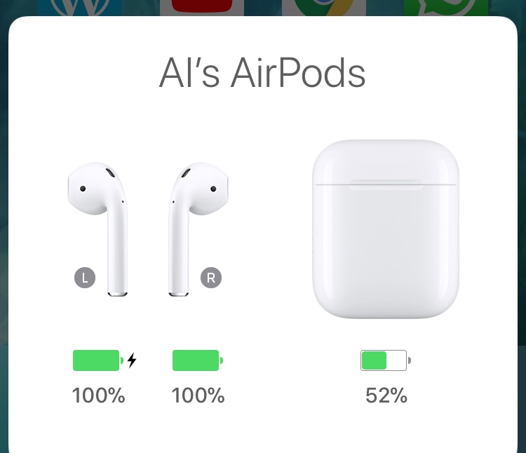 AirPods battery status