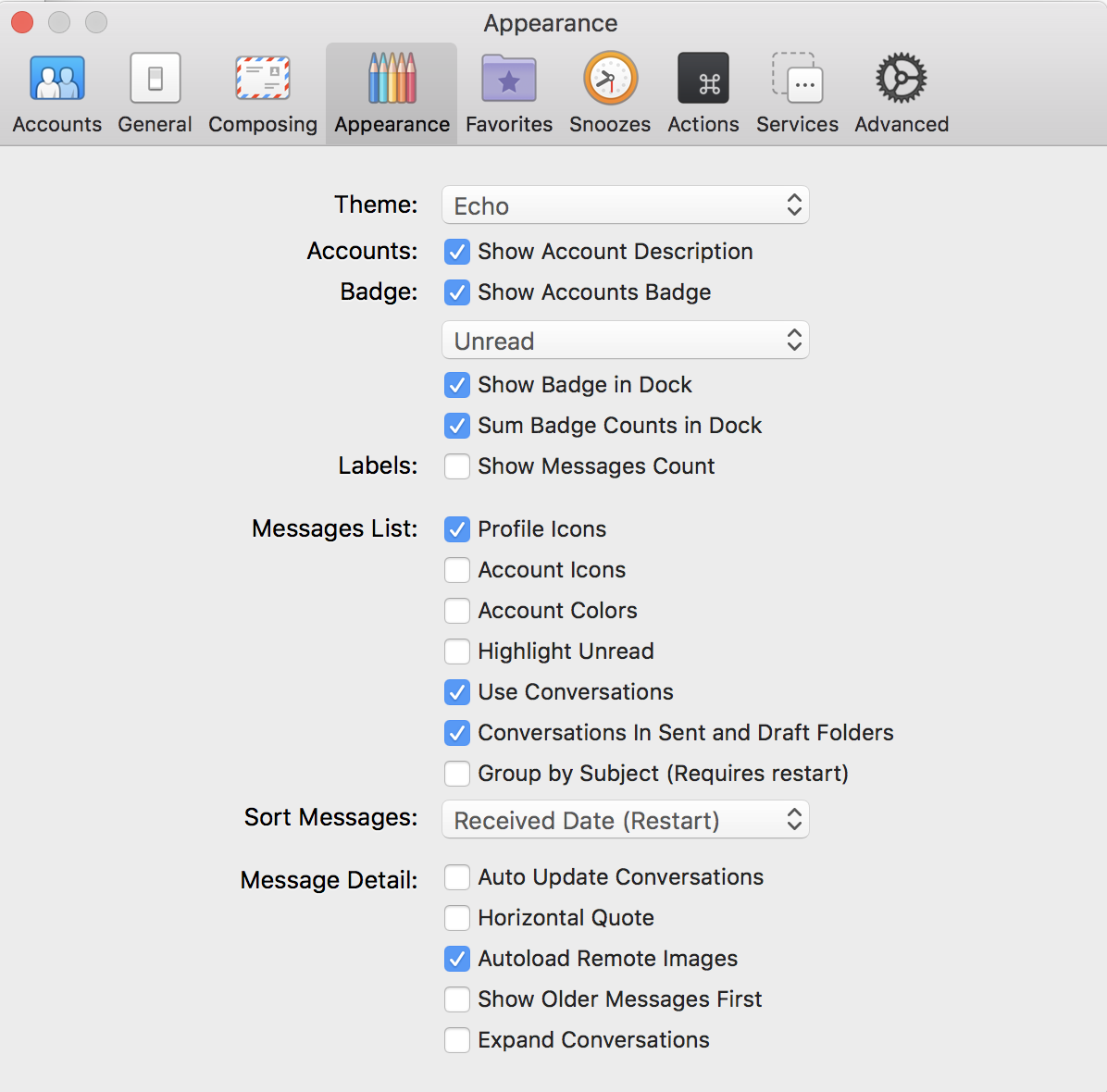 airmail 3 review settings