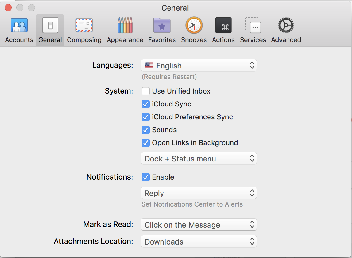 airmail 3 review general settings