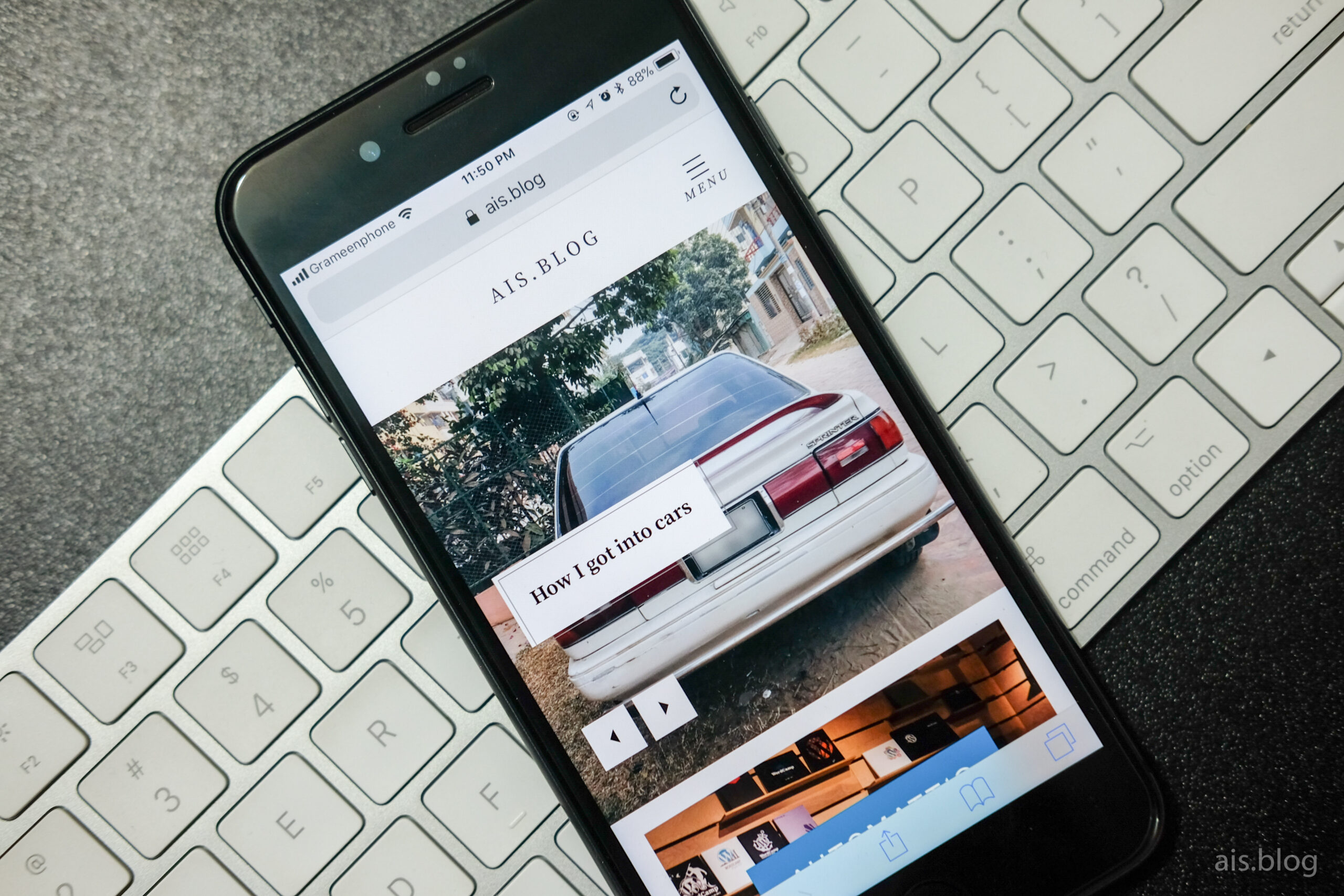 wordpress blog on iphone 8 plus