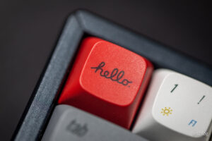 a red key on a mechanical keyboard